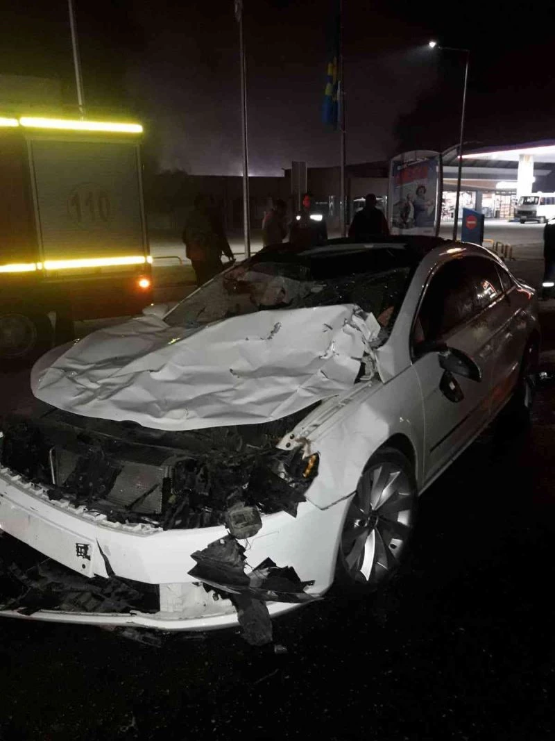 Karayolundaki başı boş atlar kazaya neden oldu
