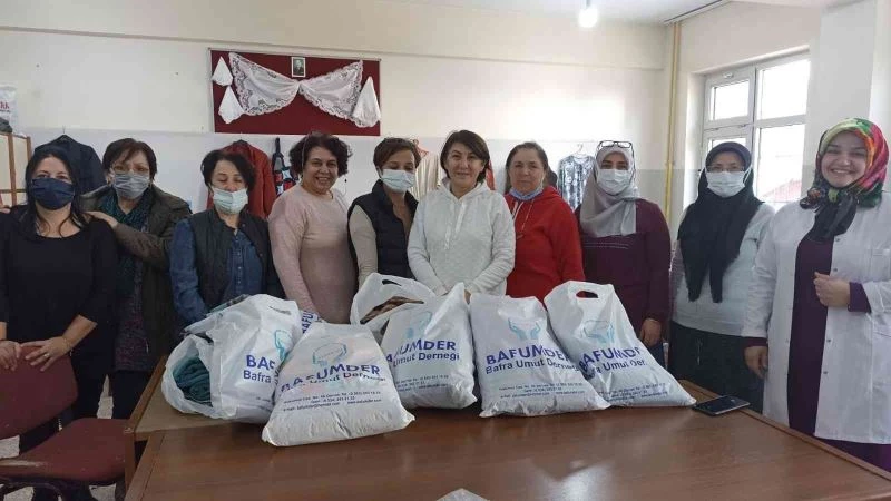 Umut Derneği’nden kursiyerlere kumaş desteği
