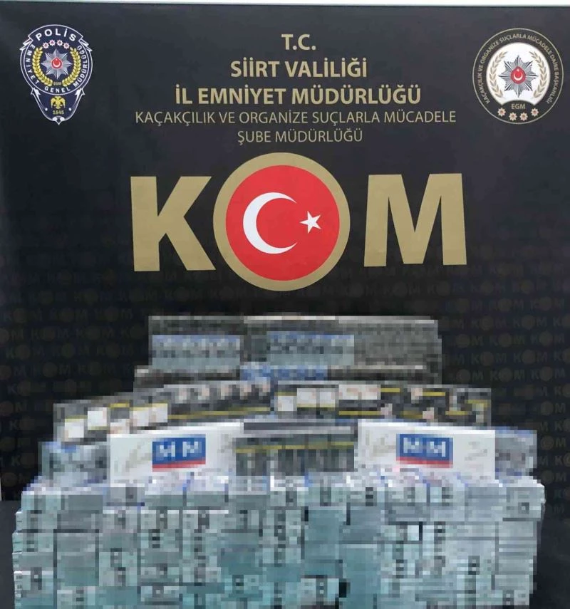 Siirt’te 2 bin 770 bin paket kaçak sigara ele geçirildi
