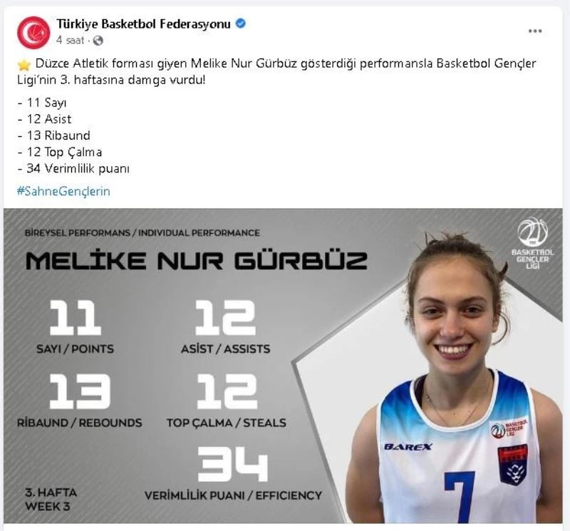 Düzce Atletik Basketbol haftaya damgasını vurdu
