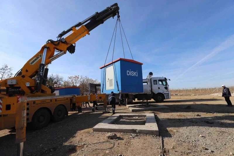 DİSKİ kırsal mahallelere motopomp odaları monte etti
