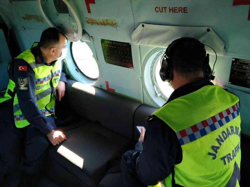 En önemli ulaşım ağı güzergahına havadan denetim
