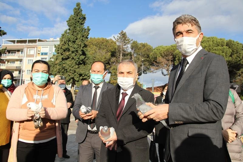 Güvercinler engelliler için salındı
