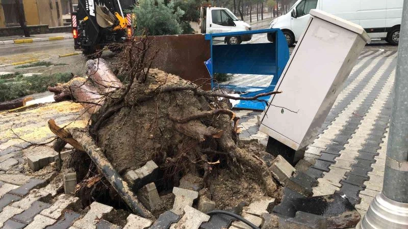 Isparta’da etkili yağış sonrası rögar kapakları taştı
