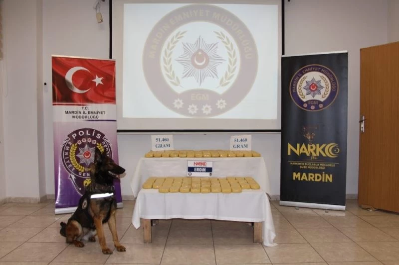 Mardin’de 51 kilo 460 gram eroin ele geçirildi
