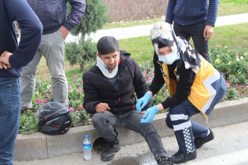 Kaskı hayatını kurtardı
