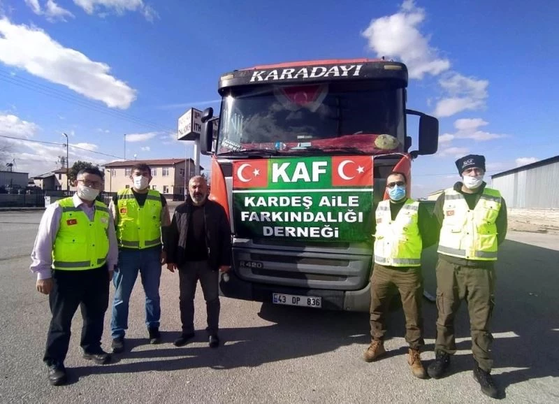 KAF Derneği Gönüllülerinden İdlip’e insani yardım tırı yolu çıktı
