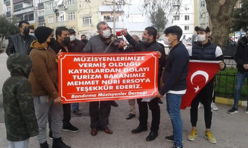 Bandırma Müzisyenlerden destek teşekkürü
