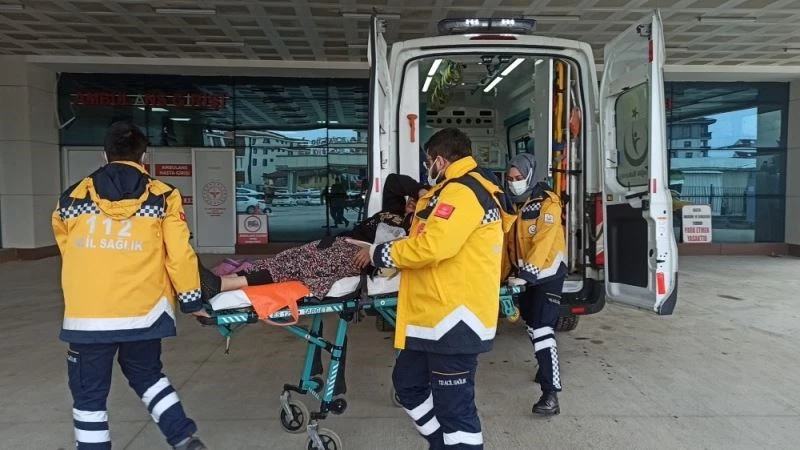 Bahçe hortumuyla yangına müdahale ederken hastanelik oldu
