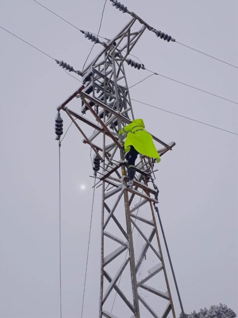 Kar ve tipide elektrik arızalarını gideriyorlar
