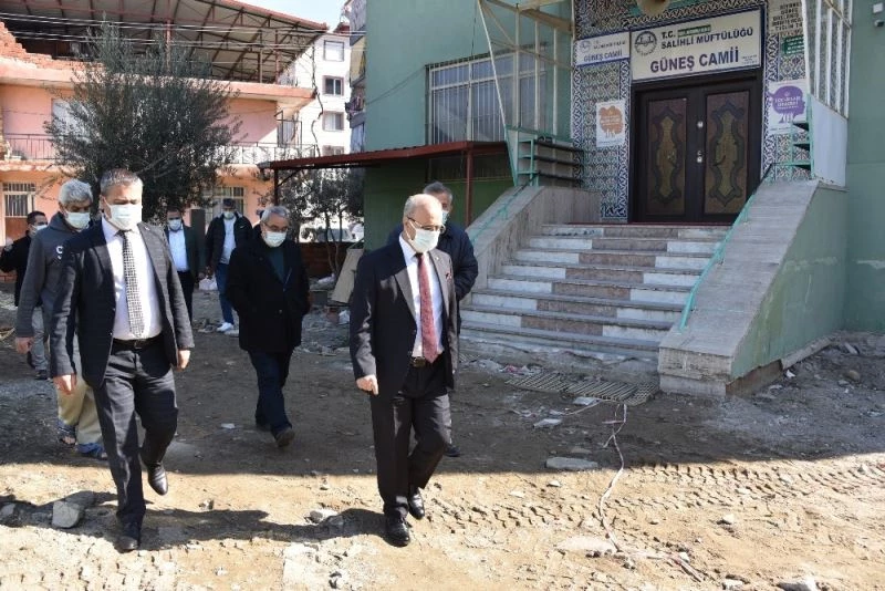 Güneş Camisinde çevre düzenlemesi başladı
