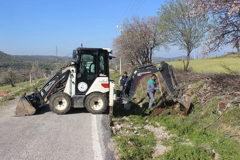 Burhaniye’de Bahadınlı yolu ağaçlandırıldı
