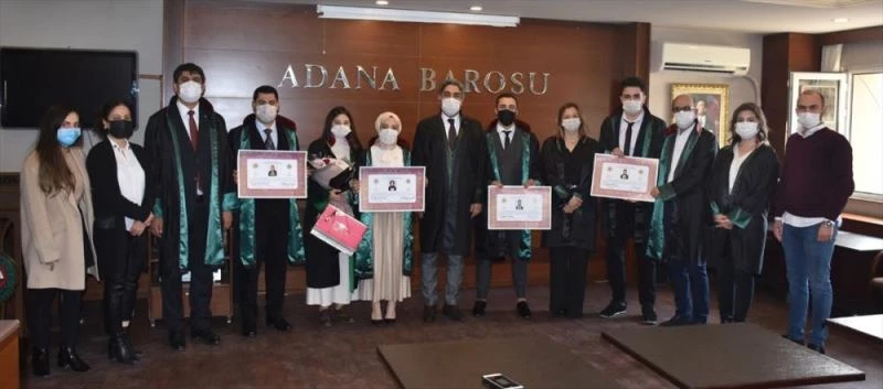 Adana Barosunda stajını tamamlayan 4 yeni avukat mesleğe başladı