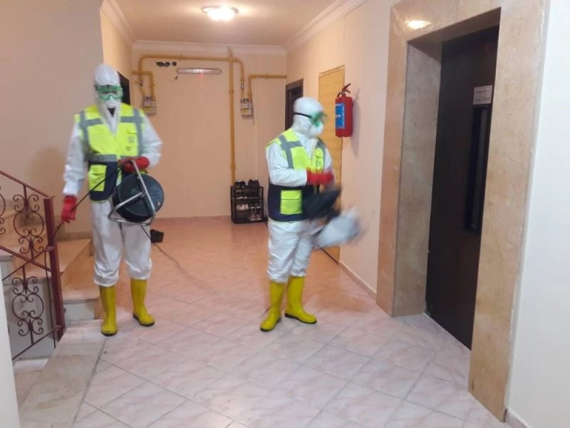 Dezenfeksiyon çalışmaları yoğun şekilde sürüyor
