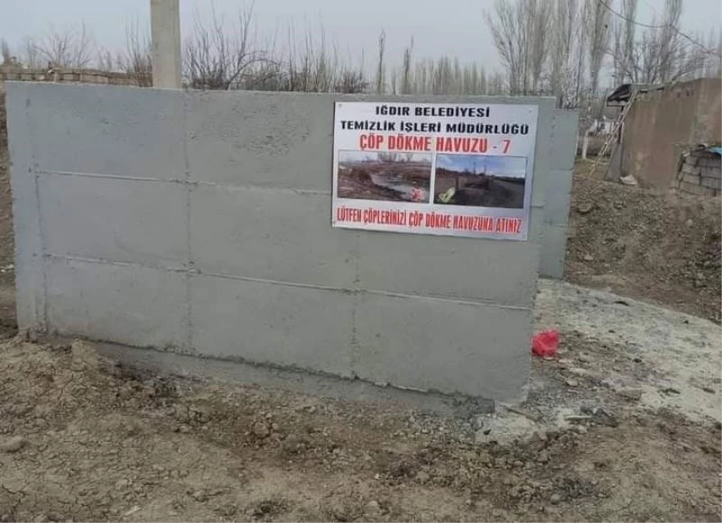 Tahliye kanalına dökülen çöplerin önüne geçmek için çöp havuzu yapıldı
