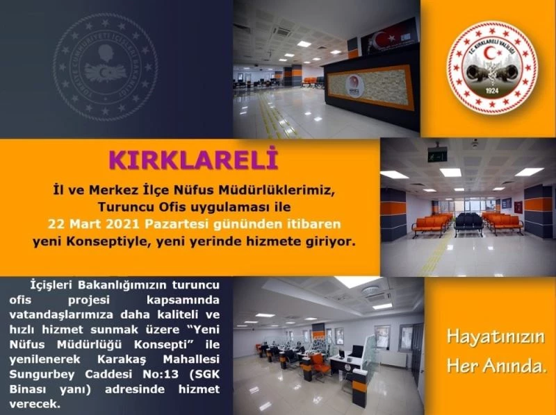 Kırklareli’nde yeni konsepti ile İl Nüfus Müdürlüğü hizmete giriyor
