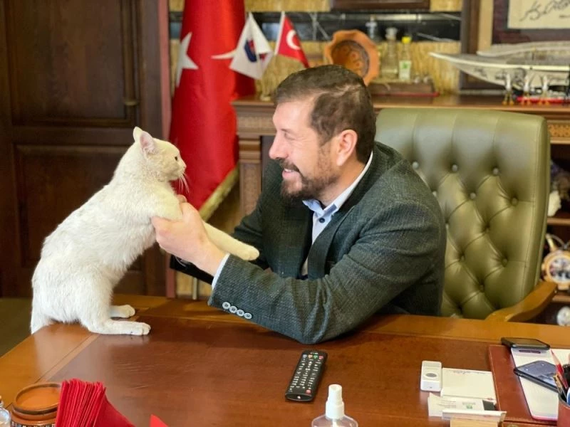 (Özel) Başkanın makamında sevimli bir maskot
