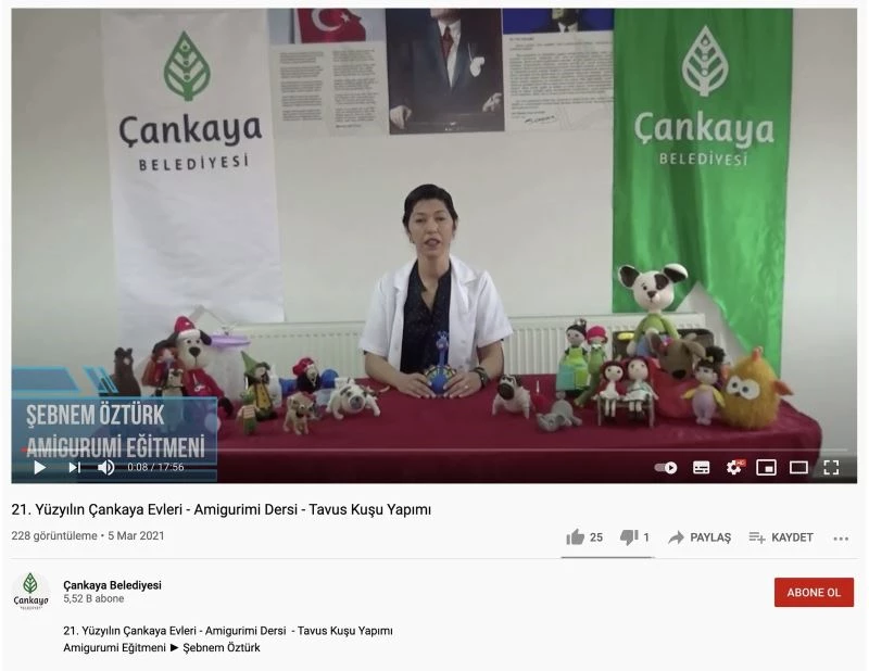 Çankaya Evleri’nin eğitimleri, Youtube’da izleyicilerle buluşuyor
