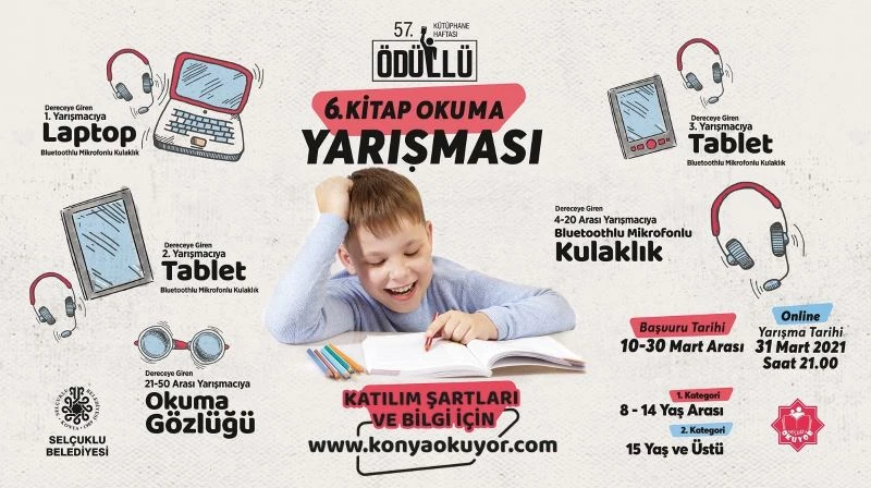 Selçuklu Belediyesi online kitap okuma yarışmasına başvuruda son 2 gün
