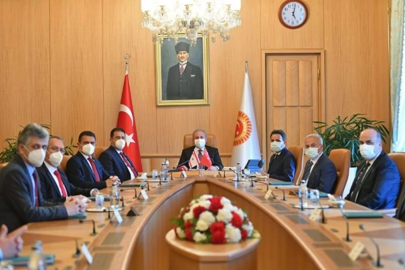 TBMM Başkanı Mustafa Şentop, KKTC Başbakanı Ersan Saner ile görüştü
