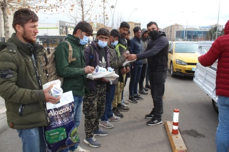 İş kadınından örnek davranış: Düzensiz göçmenlere yemek dağıttı
