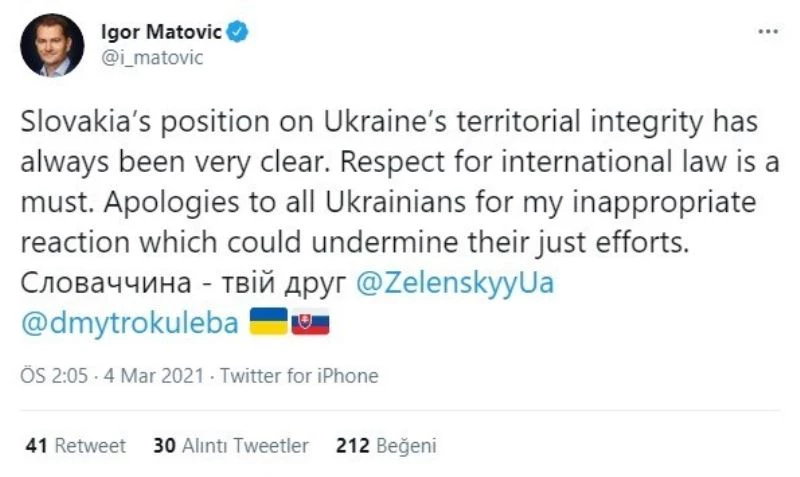 Slovakya Başbakanı Matoviç’in aşı gafı Ukrayna ile diplomatik krize yol açtı

