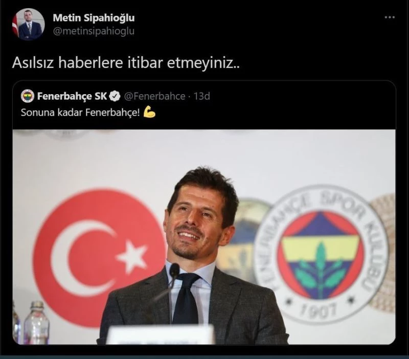 Fenerbahçe’den Emre Belözoğlu açıklaması: 