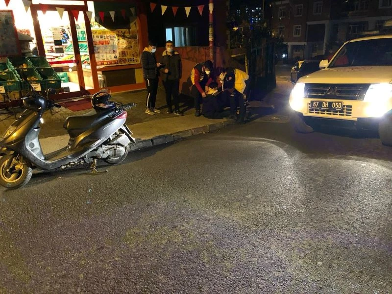 Direksiyon hakimiyetini kaybedince motordan düştü
