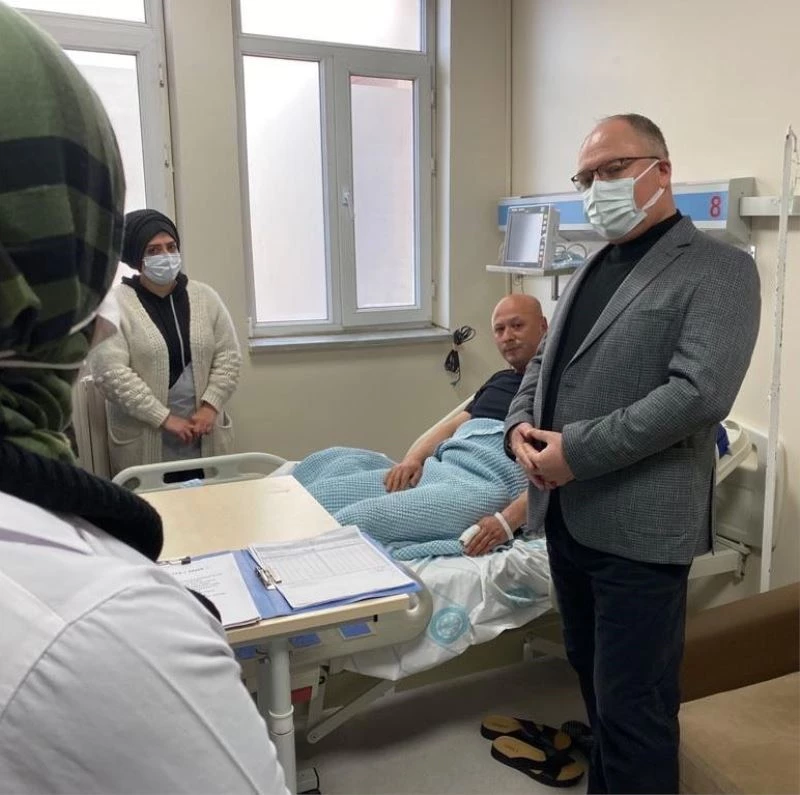 Başkan Bilgin, kaza yapan itfaiye erlerini ziyaret etti
