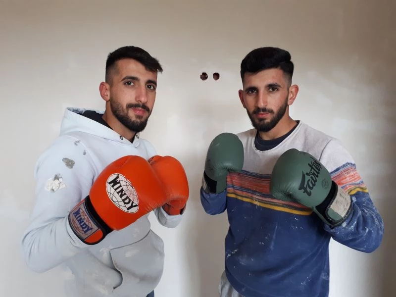 (Özel)İkiz milli sporcular sabah inşaatta, akşam antrenmanda
