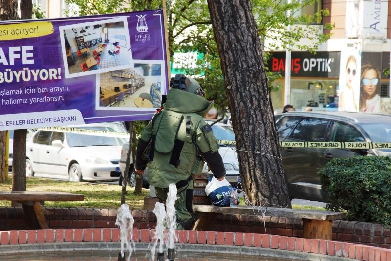 Şüpheli poşet fünye ile patlatıldı
