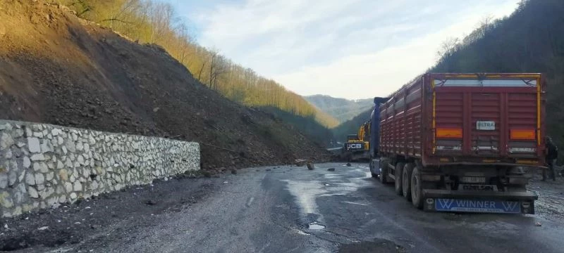 Alaplı-Yığılca yolunda heyelan
