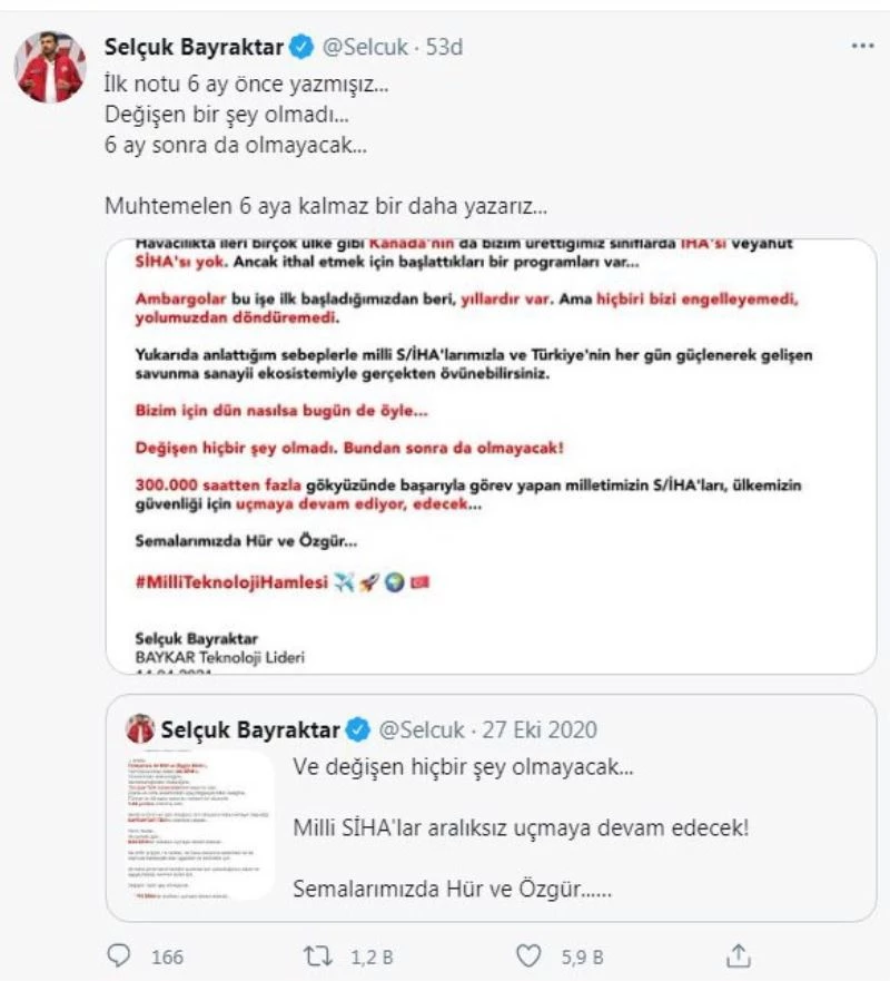 Selçuk Bayraktar, son günlerde çıkan ambargo haberleri üzene açıklama yaptı
