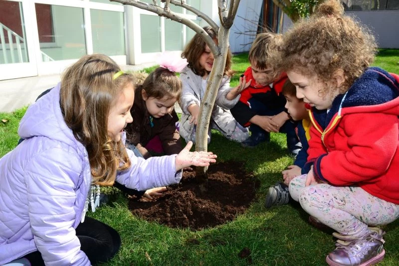 Kadıköy’de kahve posası çiçeklere can verdi
