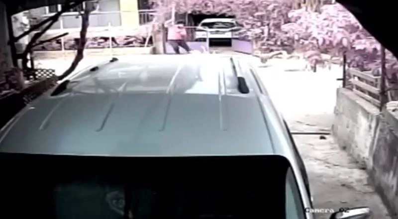 Taş attığı kazlar tarafından kovalanınca yere düşüp sürüklendi
