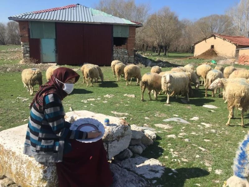 Çini tabak yaparak aile ekonomisine katkı sağlıyorlar

