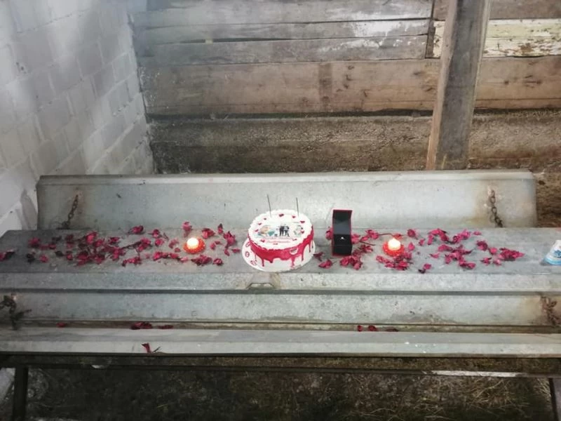 Eşine ağılda doğum günü sürprizi yaptı
