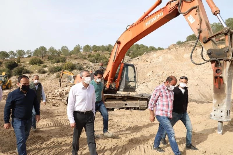 Karacaören Göleti’nde çalışmalar devam ediyor
