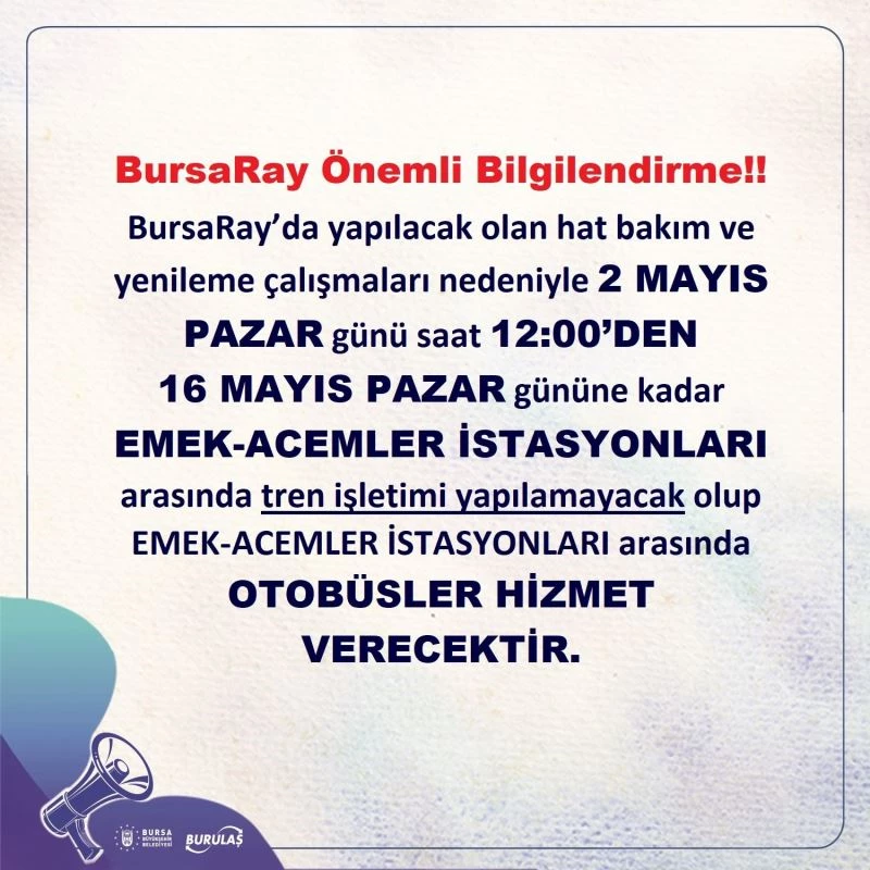 Kısıtlamada Bursaray seferlerine düzenleme geliyor
