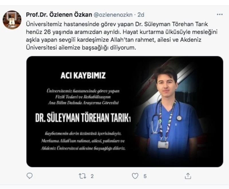 Genç doktor mesleğinin baharında hayata tutunamadı
