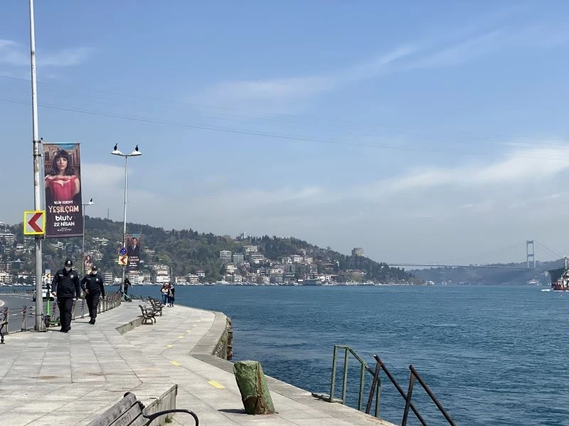 Sessizliğin hakim olduğu Bebek Sahili havadan görüntülendi
