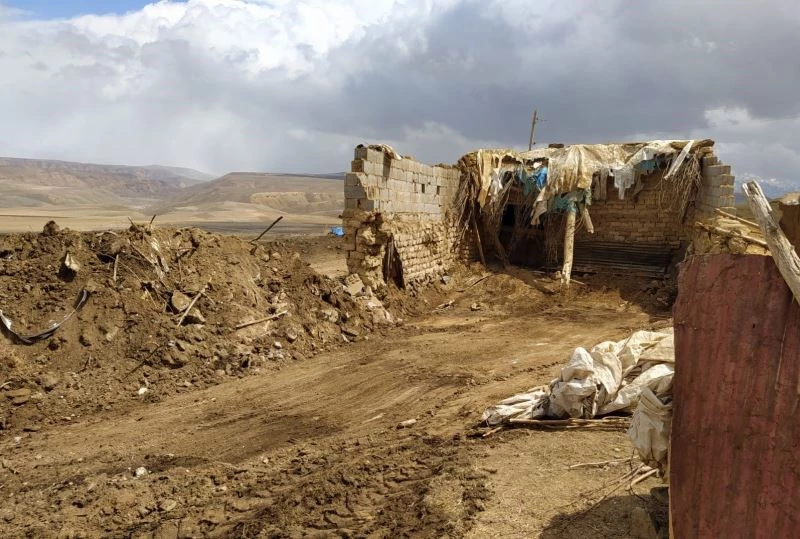 Damı çöken ahırdaki 12 küçükbaş hayvan telef oldu
