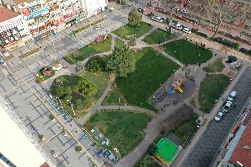 Tehlikeli olduğu için yıkılan Tekel duvarı alanı yeşillendirildi
