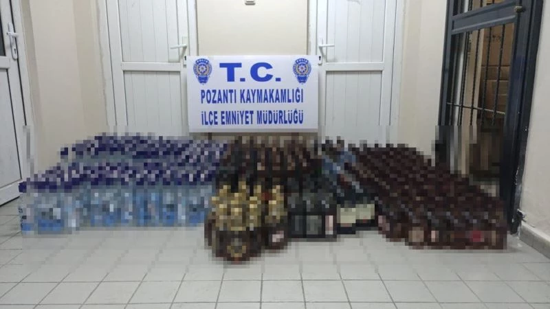 Adana’da 615 şişe sahte içki ele geçirildi
