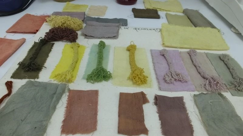 Balıkesir’de 30 çeşit bitkiden 60 ayrı renk boya elde edildi
