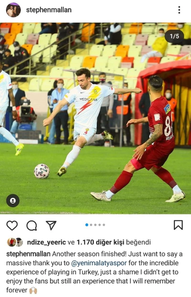 Yeni Malatyaspor’lu Mallan’dan veda paylaşımı