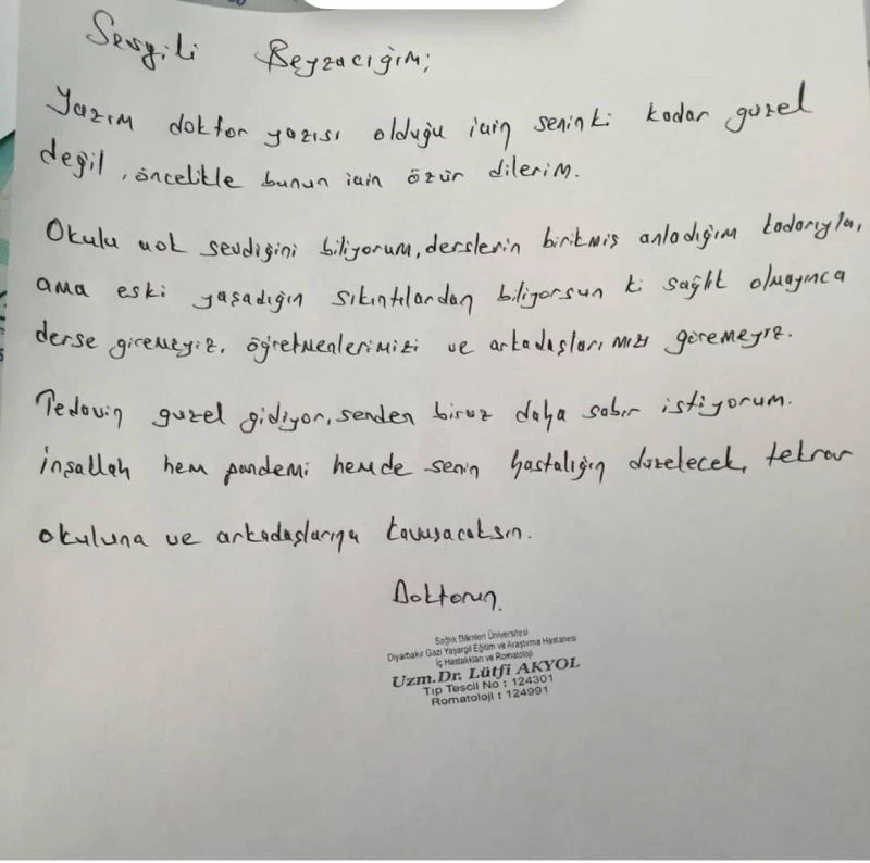 Kronik hastalığı olan genç pandemide yaşadığı zorlukları mektuba döktü, okuyanlar duygulandı
