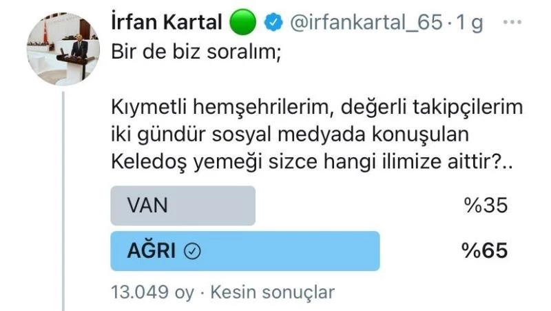 Başkan Sayan: “Halkımız tescilledi, Keledoş Ağrı’nın yemeği”
