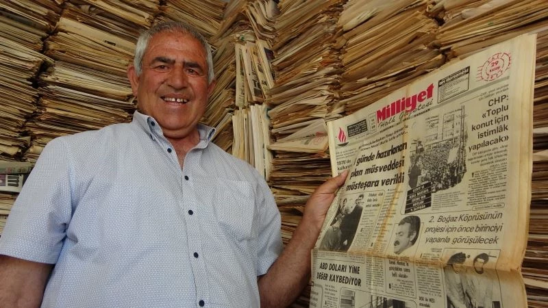 53 yıldır okuduğu gazeteleri arşivliyor
