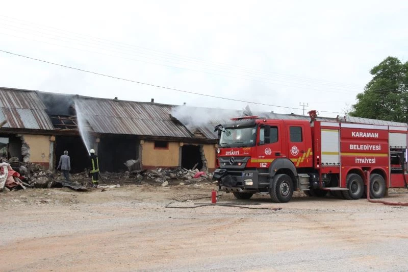 Alevlerden çıkarılan kaz yavruları ve oğlakları yıkayarak kurtarmaya çalıştılar
